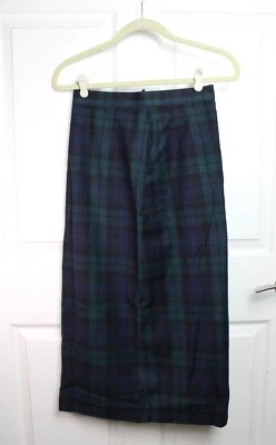 Falda De Colección Nueva Con Etiquetas Coleccionable Dorada Giorgio Sant'Angelo Azul Verde Lana A Cuadros Str8 Pequeña Foto 1 de 4