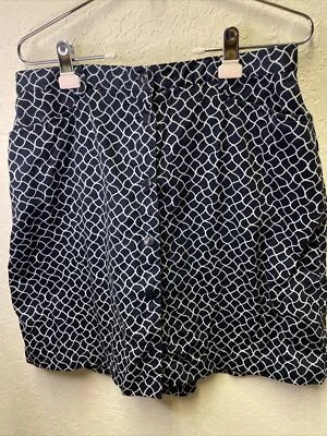 Liz Claiborne Golf Skort Skirt Shorts Sz 14 Blue Abstract Diamond Print Pockets - Изображение 1 из 4