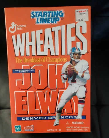Starting Lineup Kellogs Wheaties Box Denver Broncos JOHN ELWAY #7 Figure Cover