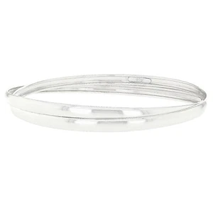 925 Sterling Silver Slip On Overlap Bangle Bracelet 8" 7mm 7 grams - Picture 1 of 2