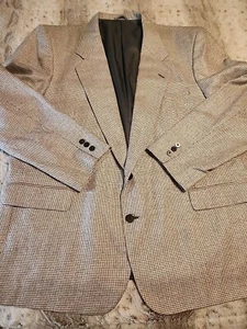 Mario ZIGNONE Blazer ITALY Black Gray Houndstooth Coat Suit Jacket Mens 50L - Picture 1 of 12