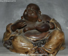  8 pouces théière chinoise Wucai rire heureux Bouddha Maitreya théière théière statue