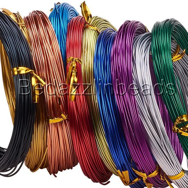 Alambre artesanal redondo de aluminio de 0,8 mm de grosor para envolver joyas calibre 60 pies 20 Foto 1 de 1