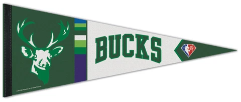 MILWAUKEE BUCKS 2022 City Edition NBA 75th Anniversary Premium Felt PENNANT Cover