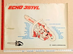 Vintage Rare Kioritz/Echo 351VL Chainsaw Cutaway Poster - 23" x 33" - Picture 1 of 3
