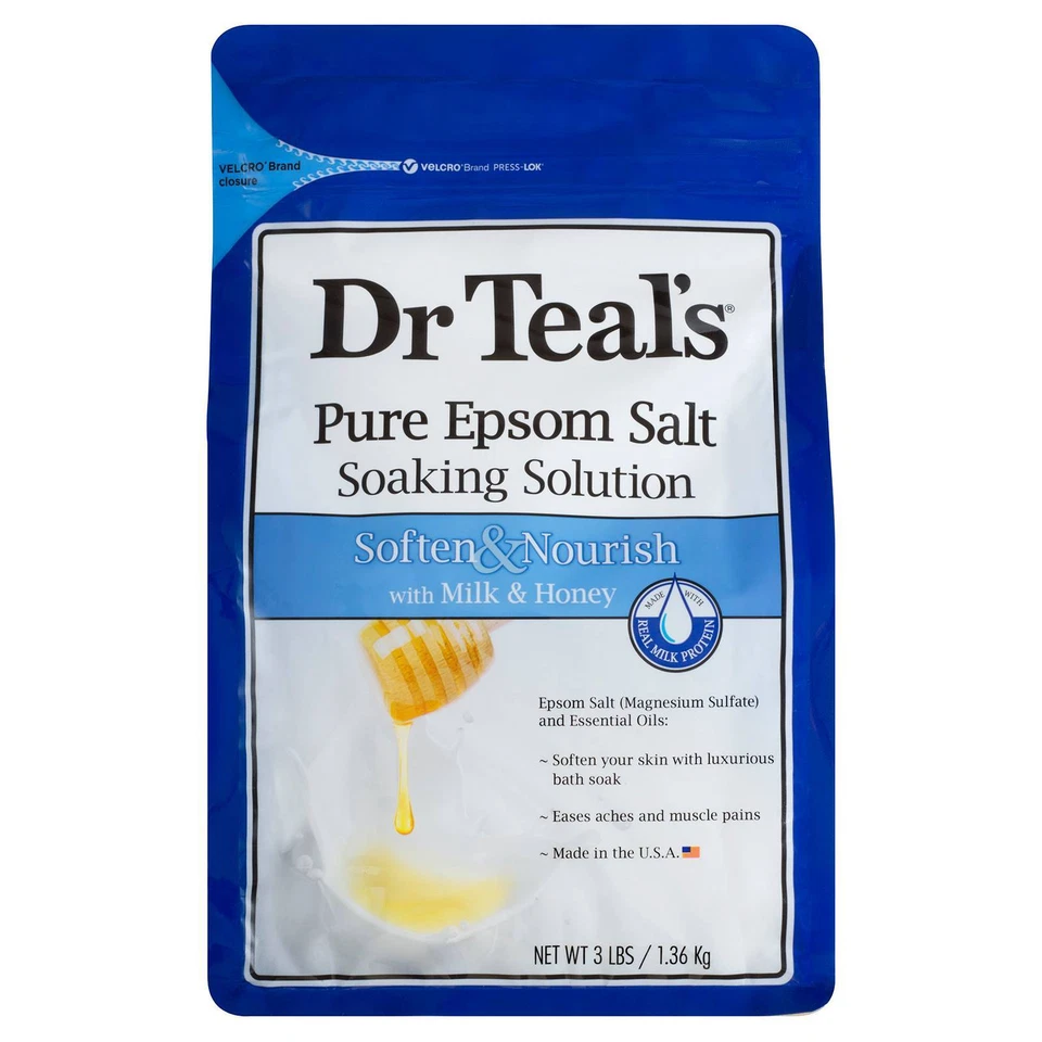Dr. Teal's Epsom Salt Soaking Solution Soften & Nourish With Milk and Honey 48oz