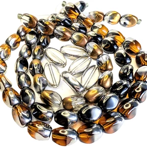 Nugget Half Plated Glass Bead Bundle 13-18mm 3+ Strands 66ct Multiple Colors - Picture 1 of 6