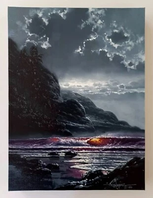 Hawaii Beach Ocean Waves Rodel Gonzalez Epcot Festival of the Arts FOTA Lienzo Foto 1 de 3