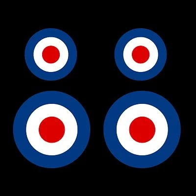 HEALTH&SAFETYDIRECT RAF MOD - Roundel Target - x2 100mm - x2 50mm Sticker - van, car, scooter, vespa