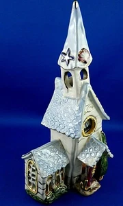 RARE BLUE SKY CLAYWORKS USA 2004 SEASIDE CHAPEL Porcelain TEALIGHT CANDLE HOLDER - Picture 1 of 12