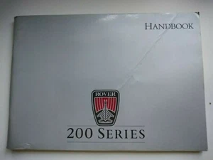 ROVER 200 Series 216 Vitesse Vanden Plas Owner Handbook Manual 1988 (9th Ed) - Picture 1 of 1