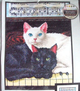 Dimensions Cats Ebony And Ivory On Piano 70-35269 Counted Cross Stitch Kit - Picture 1 of 4