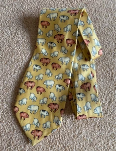 VINTAGE LIBERTY PIG PRINT SILK TIE - Picture 1 of 4