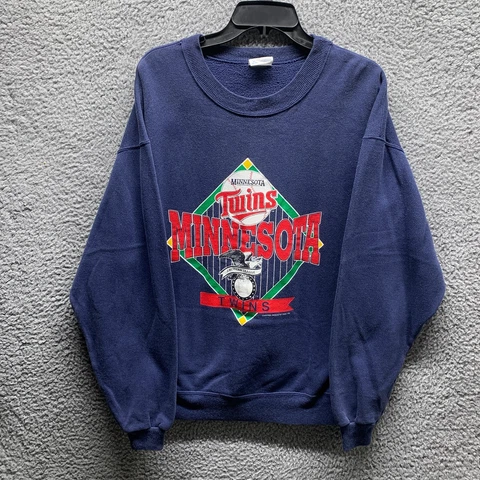 Vintage Minnesota Twins Sweatshirt Adult Extra Large XL Blue MLB Baseball 90s Cover