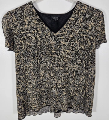George Mujer Talla 22W/24W Multicolor Floral? Blusa manga corta abertura cuello en V Foto 1 de 3