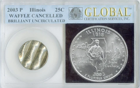 2003 P Illinois Mint Quarter Cancelled Waffled Error Limited Edition Coin -DN098 Cover