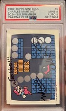 1989 Topps Nintendo #5. Super Mario Brothers 2 Charles Martinet Auto PSA 9