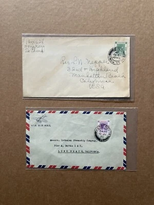 2 cubiertas de Hong Kong 1949-50 + CDS de Hong Kong #8 y #10 + Franking solo KGVI 5C y 2 $ Foto 1 de 2