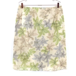 Talbots Silk Pencil Skirt Women's 16 Cream Cottage Quiet Luxury Cottage Granny - Picture 1 of 10
