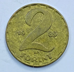 1989 Hungary 2 Forint Coin KM #591 FREE SHIPPING NR #3002 - Picture 1 of 2