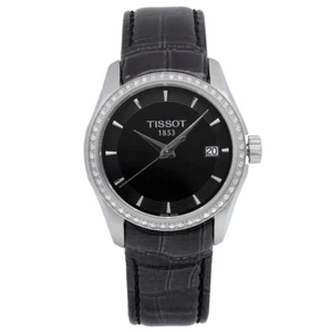 Tissot Couturier 32mm Steel Black Dial Diamond Ladies Watch T035.210.66.051.00 - Picture 1 of 3