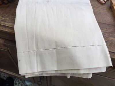 Grand Drap ancien en lin bis avec jours  220 x 300 cms - Photo 1/4