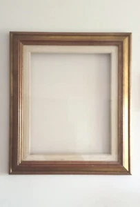 Antica cornice in legno dorato con Passepartout e vetro 70 x 60 cm - Bild 1 von 5