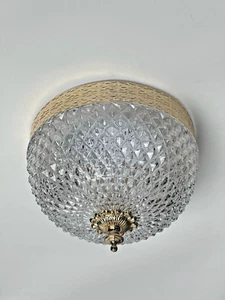 Italienische Kristallglas Deckenleuchte Vintage 60er Jahre New Old Stock - Bild 1 von 7