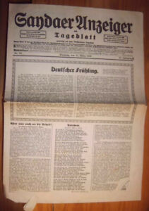 Sayda Neuhausen Zeitung 21.3.1933 Erzgebirge Sachsen Potsdam von-Papen