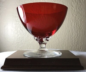 Vintage MCM Royal Rubinrot Martini Sherbet Champagner Glas Klar Kralle Stiel 3,5" - Bild 1 von 10