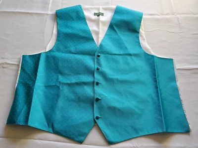 Traje Chaleco Lauren Ralph Lauren Para Hombre 3XF Turquesa Blanco Clásico Abotonado Foto 1 de 4