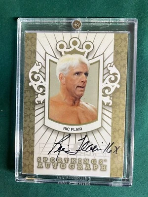 RIC FLAIR AUTOGRAFIADO HOJA DE ORO SPORTKINGS AUTÓGRAFO A-RFL1 NWA WWE AWA WCW Foto 1 de 4