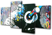 DJ Club Chimp Urban Studio Graffiti MULTI CANVAS WALL ART Picture Print