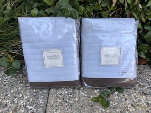 Restoration Hardware Channeled Sateen Quilt Cotton Quilted Std Shams 20x28 NWT - Picture 1 of 7