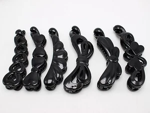 6 Assorted Bows Heart Plastic Banana Hair Clips Clamp Claw Grip DIY Free Ship - Picture 1 of 4
