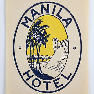 Vintage Luggage Label Manila Hotel Philippines