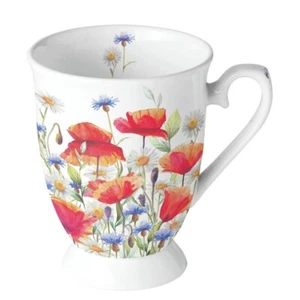 Tasse, Porzellantasse POPPIES AND CORNFLOWERS 0,25l by Ambiente | Blumen, Mohn - Bild 1 von 1
