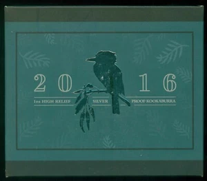 Australia 2016 S$1 Cucaburra Alto Relieve Prueba Caja Como Nueva y Certificado de Autenticidad OGP Sin Moneda - Imagen 1 de 8