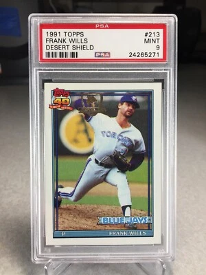 1991 Topps Desert Shield Frank Wills #213 - PSA 9 - Toronto Blue Jays - Image 1 of 2