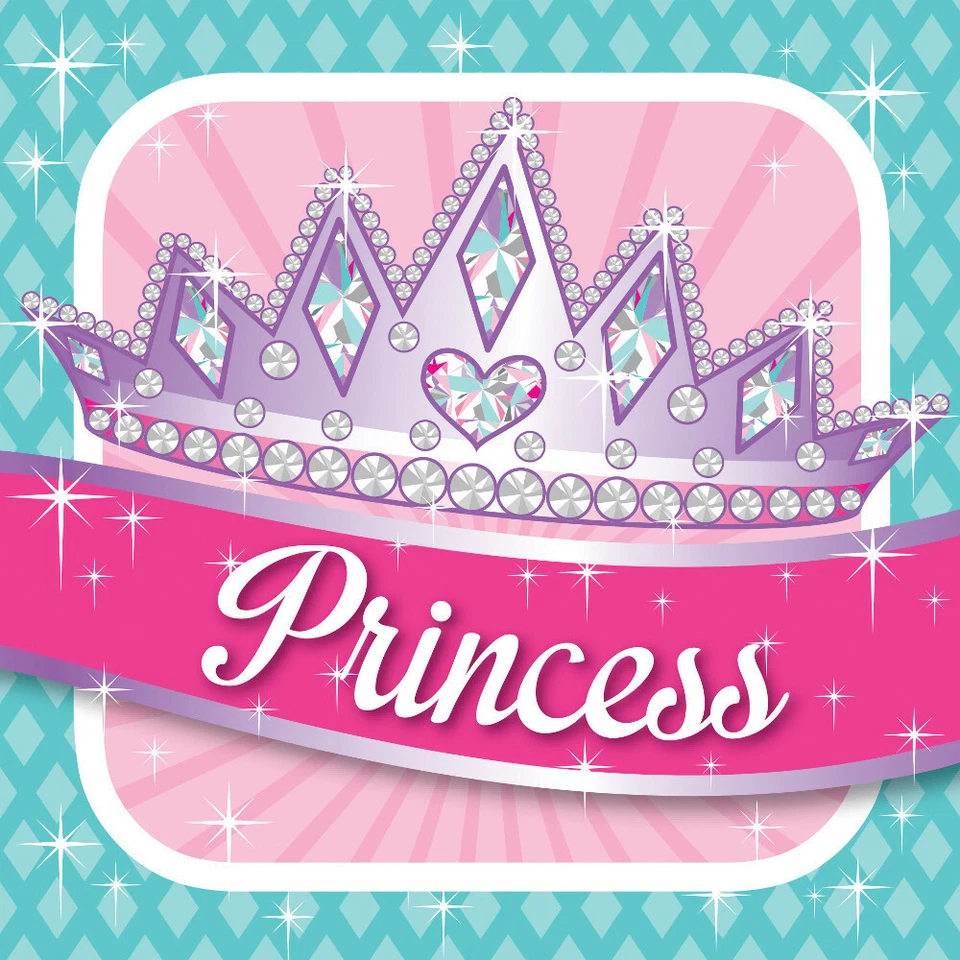 Princess Party Supplies Lunch Napkins 16 Pack Girl Birthday Pink Tableware Tiara - Image 1 of 1
