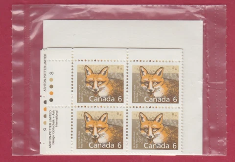 CANADA SEALED PLATE BLOCKS 1159 MAMMAL DEFINITIVES , RED FOX Cover