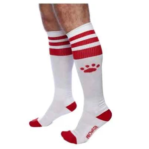 PROWLER FUSSBALLSOCKEN WEISS MIT ROTEN DETAILS SCHWULE FETISCHSOCKEN - Bild 1 von 2