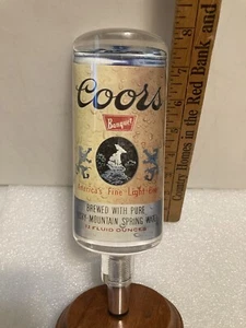 ORIGINAL COORS PERSPIRING BEER CAN UNDER GLASS draft beer tap handle. USA - Picture 1 of 20