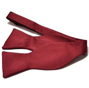 Nueva corbata para hombre 100 % poliéster liso formal autoatada solamente borgoña - Imagen 1 de 2