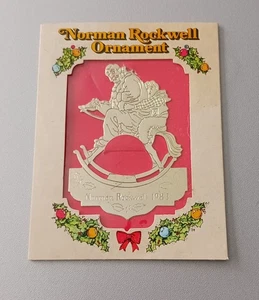Weihnachtsschmuck Norman Rockwell 1983 Gold Schaukelpferd 50th Anniversary Neu in OVP-M - Bild 1 von 4