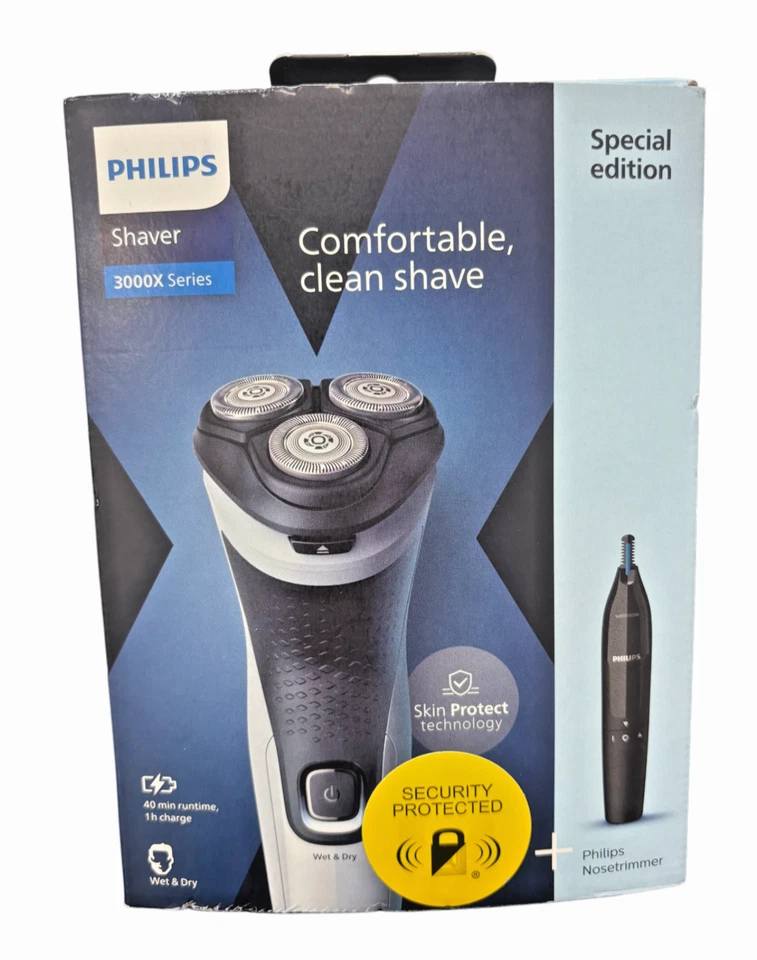 Philips Shaver 3000X Series |Wet and Dry Electric Razor Trimmer Clean Shave Blue - Image 1 of 1