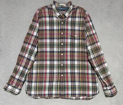 Винтажная мужская рубашка Ralph Lauren Bleeding Madras в клетку с длинным рукавом на пуговицах размер XL - Изображение 1 из 4