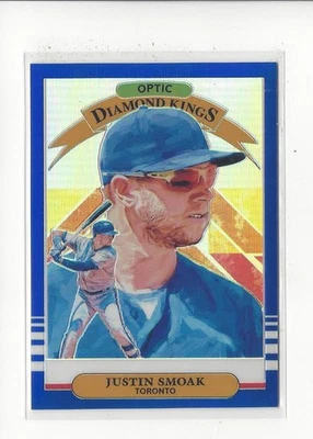 2019 Donruss Optic Blue Prizm #4 Justin Smoak DK Blue Jays /75  - Image 1 of 2