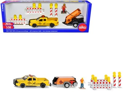 2023 Siku 1/50 Diecast Ram 1500 Pickup Truck Yellow with Compressor Trailer &... - Image 1 of 4