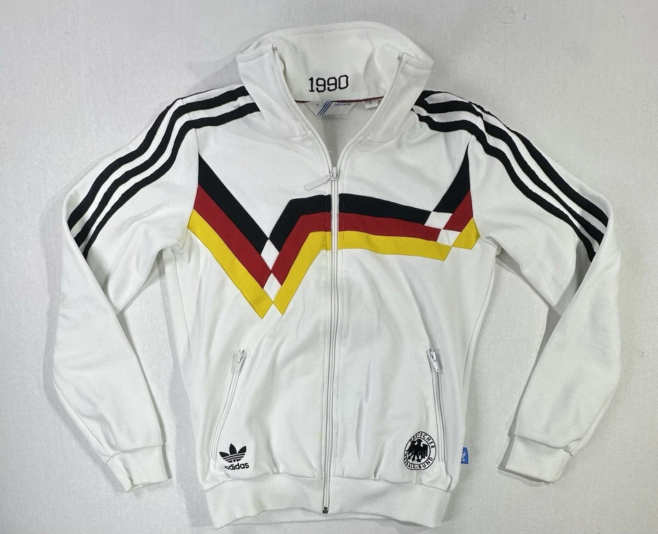 Adidas Alemania 1990 FIFA Track Jacket Deutschland Retro Blanco Talla 38 Foto 1 de 4